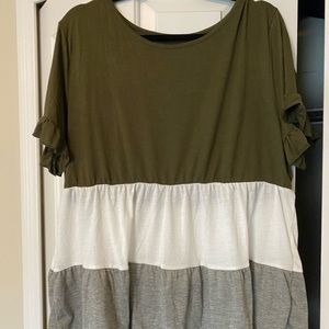 Never worn SHEIN color blocked layered shirt